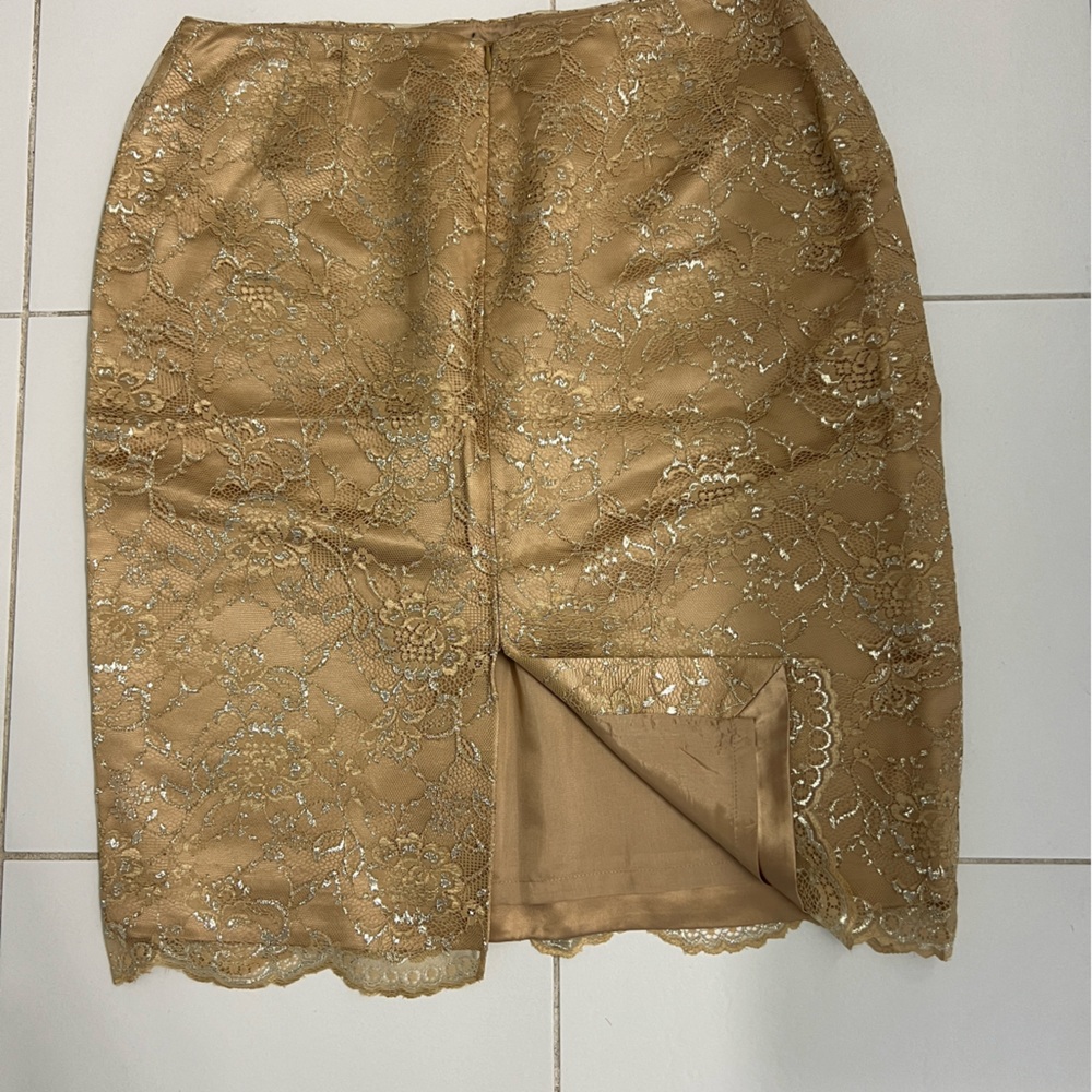 Golden laced skirt, size 12P.